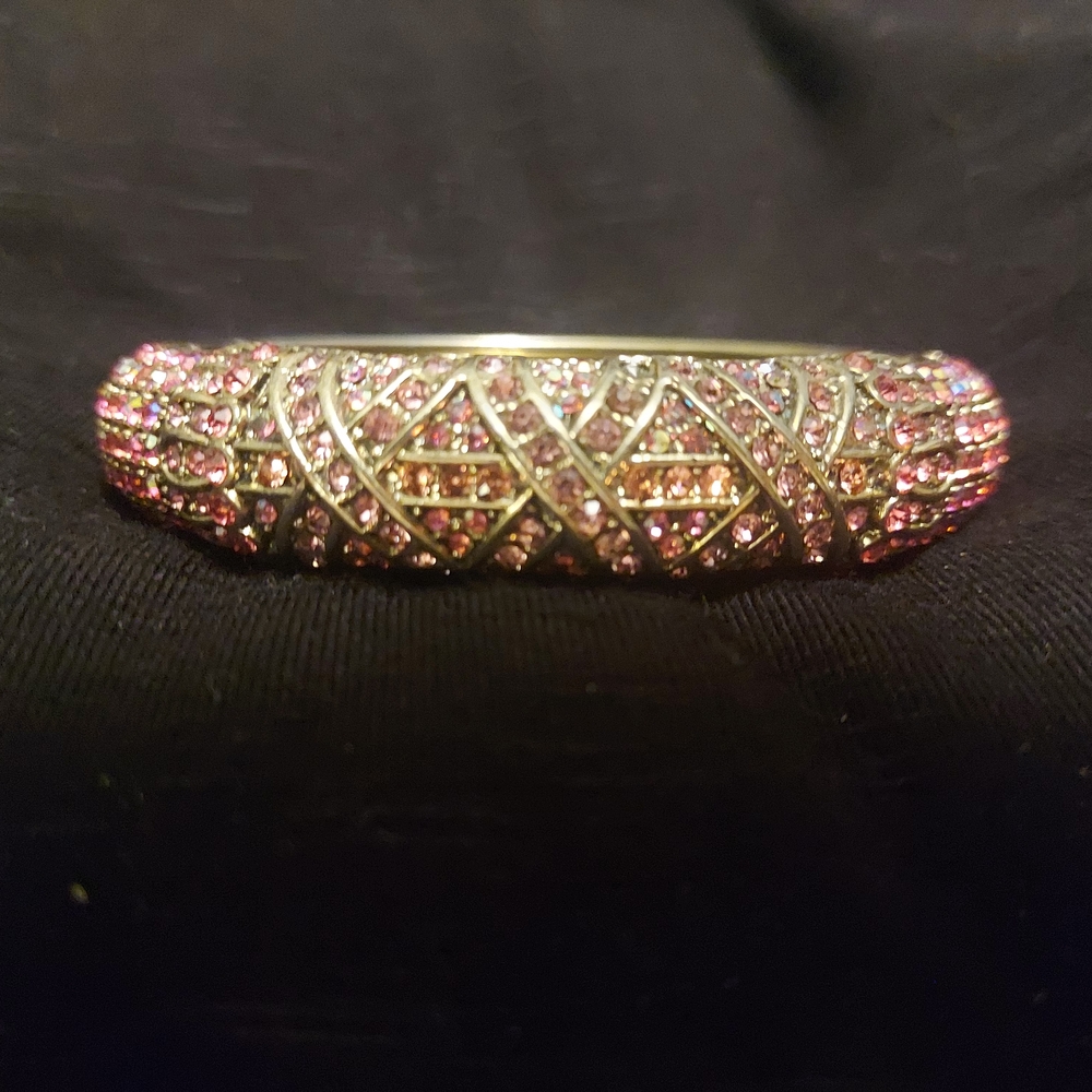 Heidi Daus "Triple Play" Crystal Cuff Bracelet - Rose